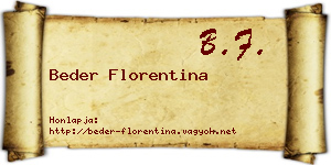 Beder Florentina névjegykártya